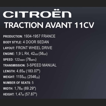 Citroen Traction 11CV 1938 2120 Kl. 1:12Executive Edition